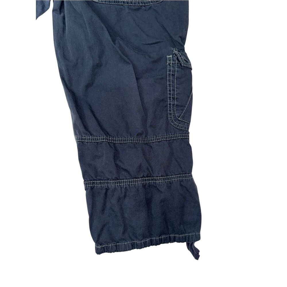 UNIONBAY Solid Navy Blue Cropped Capri Cargo Pants Pockets Drawstring - Picture 5 of 15